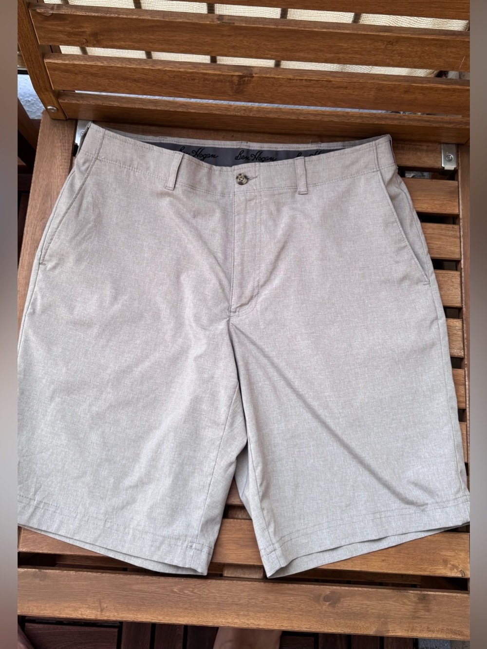 Hogan Beige Linen-Blend Casual Shorts with White Lining